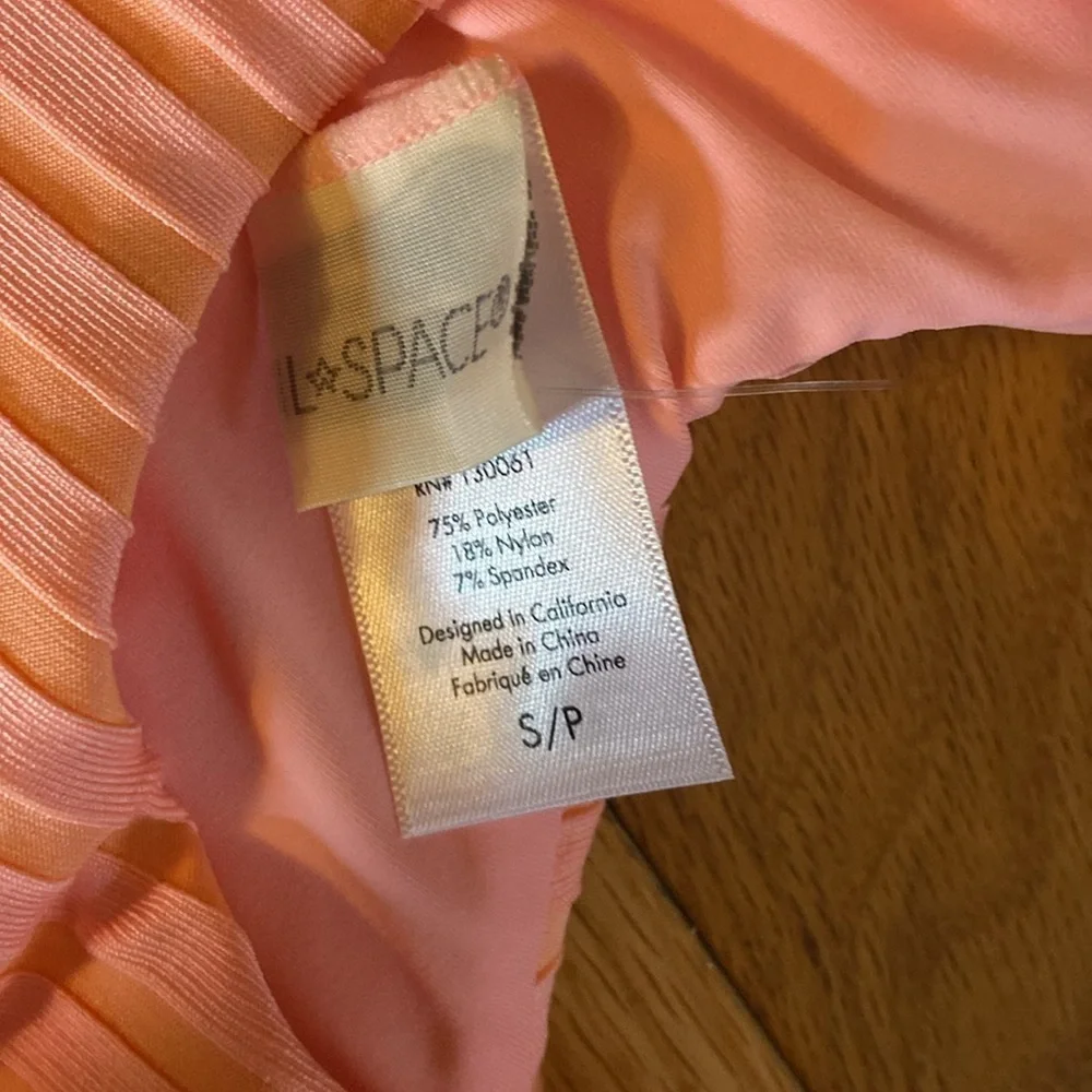 NWT L*Space Two Tone Rib Phoebe One Piece size S in crystal pink lemon d…